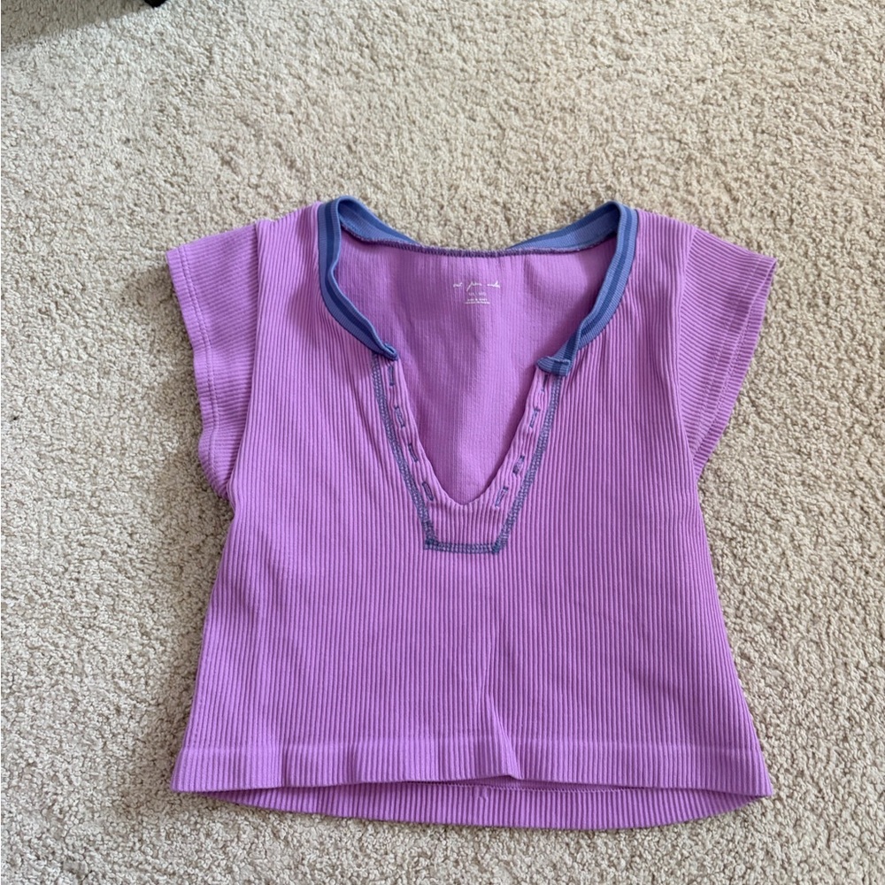 Urban Outfitters Purple Crop Top with Blue Trim